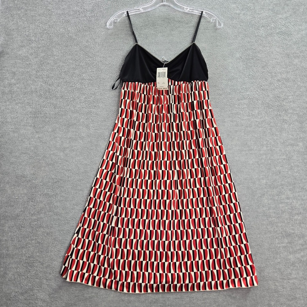 Max Studio Women Dress‎ Small Red Geometric Knee Length A Line Sleeveless NWT